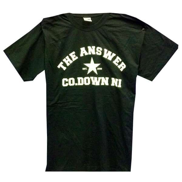 Co. Down White On Black T-Shirt - The Answer