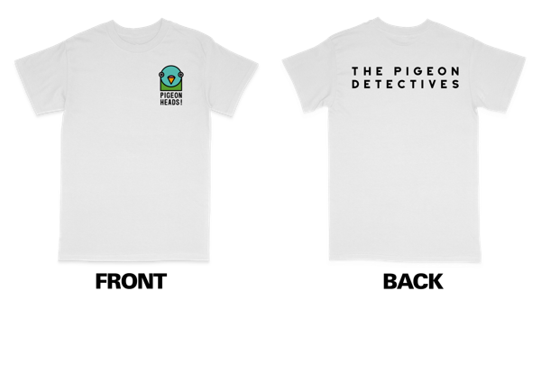 White 'Pigeon Heads' Double Sided T-Shirt - The Pigeon Detectives