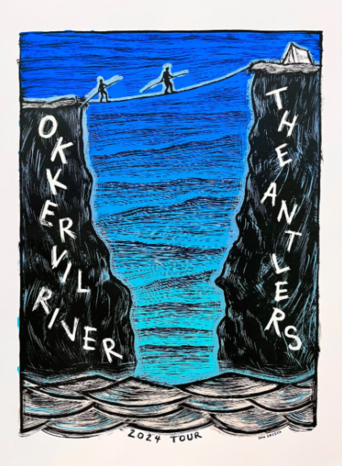 Okkervil River + The Antlers 2024 Tour Poster - The Antlers