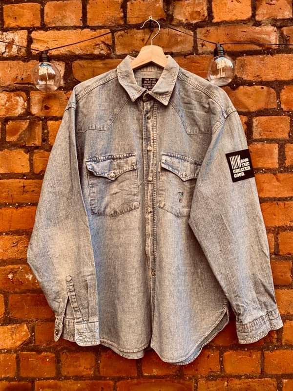 Vintage Denim Shirt - With Patch - The Greater Good