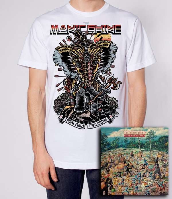 T-Shirt & Album Bundle (White) - The Manic Shine