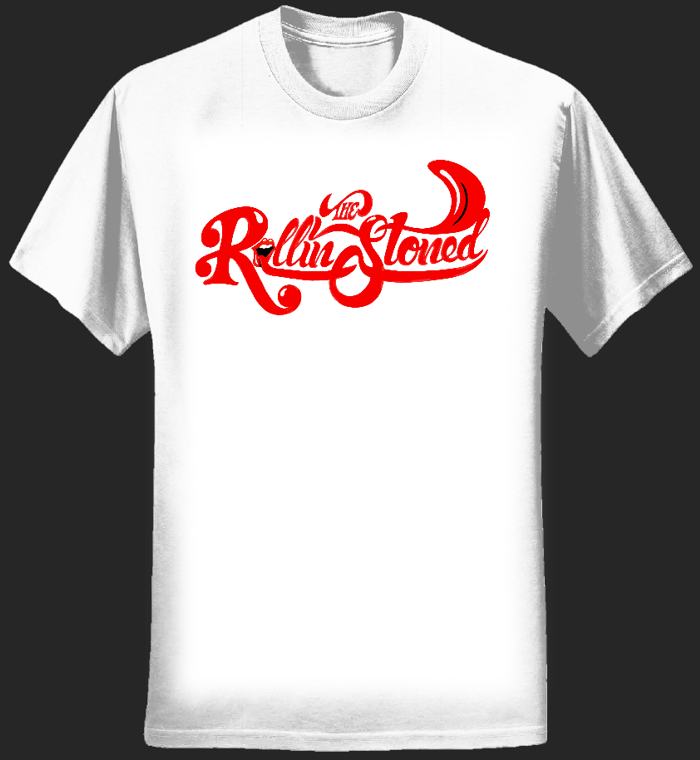 Men's T Shirt WHITE logo - The Rollin' Stoned