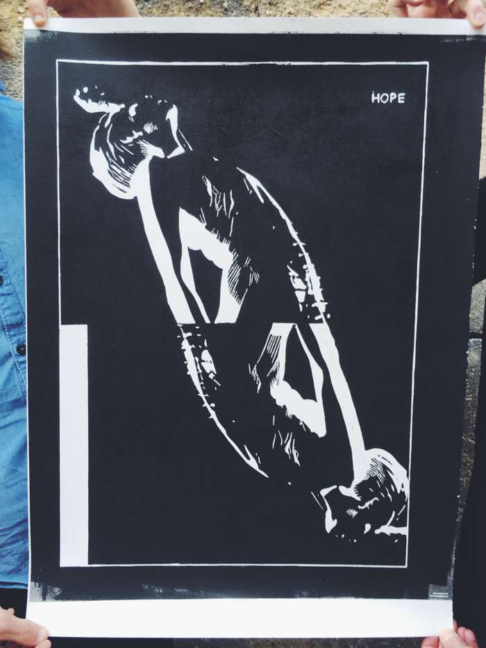 Hand-cut Linoprint Poster "Kingdom" - HOPE