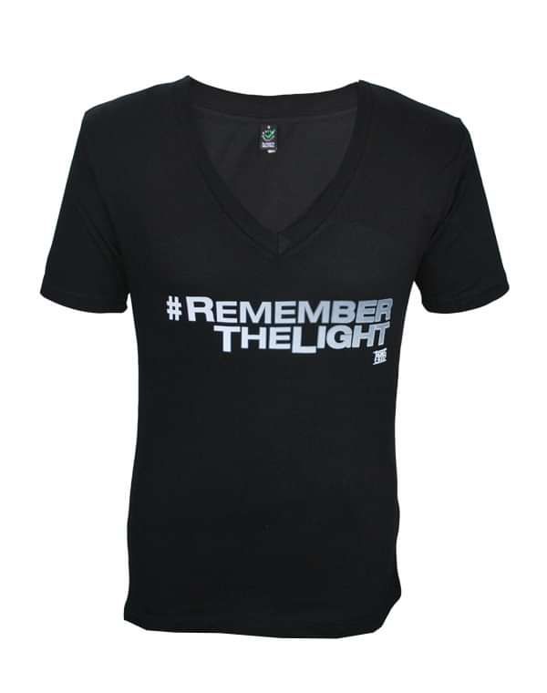 Black Remember The Light V-Neck T-Shirt - Thomas Gold