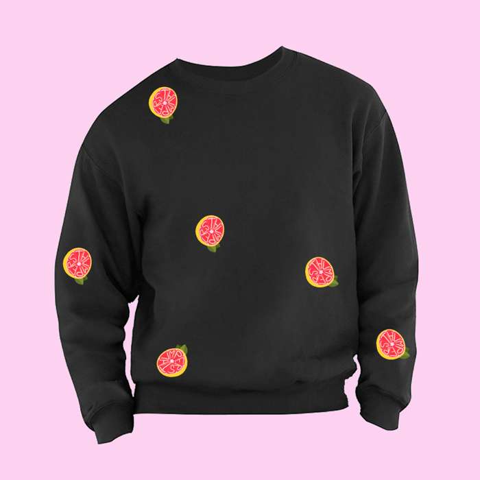 100% UNIQUE CUSTOM-MADE THUMPERS GRAPEFRUIT PATCHES SWEATSHIRT - THUMPERS