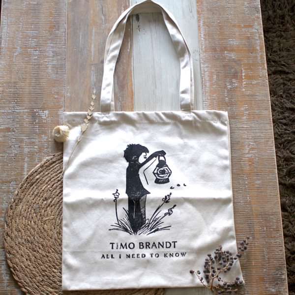 Handprinted Tote Bag "Lantern Kid" - Timo Brandt