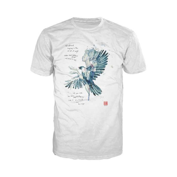 Beatles David Mack Blackbird Official Men's T-shirt (White) - Urban Species