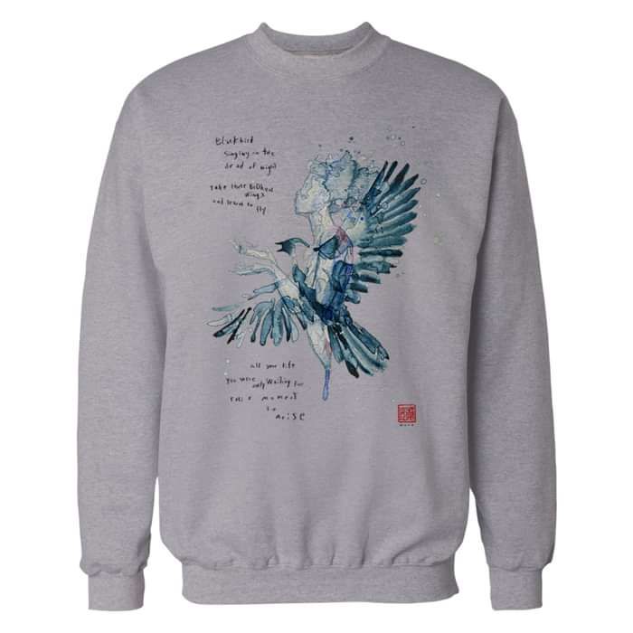 Beatles David Mack Blackbird Official Sweatshirt (Heather Grey) - Urban Species