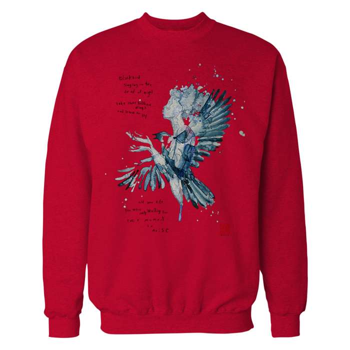 Beatles David Mack Blackbird Official Sweatshirt (Red) - Urban Species