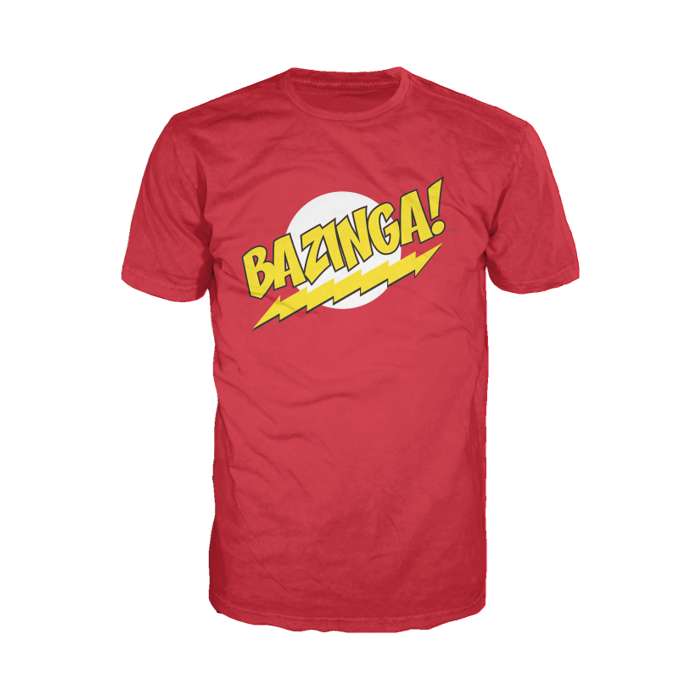 Big Bang Theory Logo Bazinga Official Men's T-Shirt Red - Urban Species