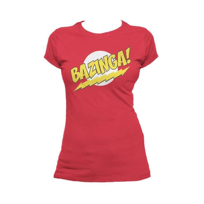 Big Bang Theory Logo Bazinga Official Women's T-Shirt (Red) - Urban Species