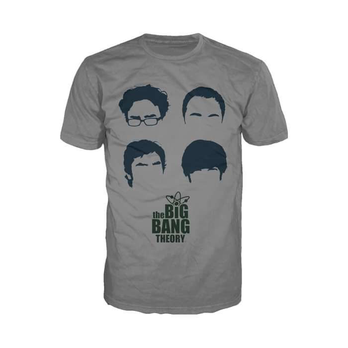 Big Bang Theory Logo Group Hair Official Men's T-shirt Charcoal Grey - Urban Species