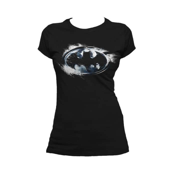 DC Comics Batman Logo Burst Official Women's T-shirt (Black) - Urban Species