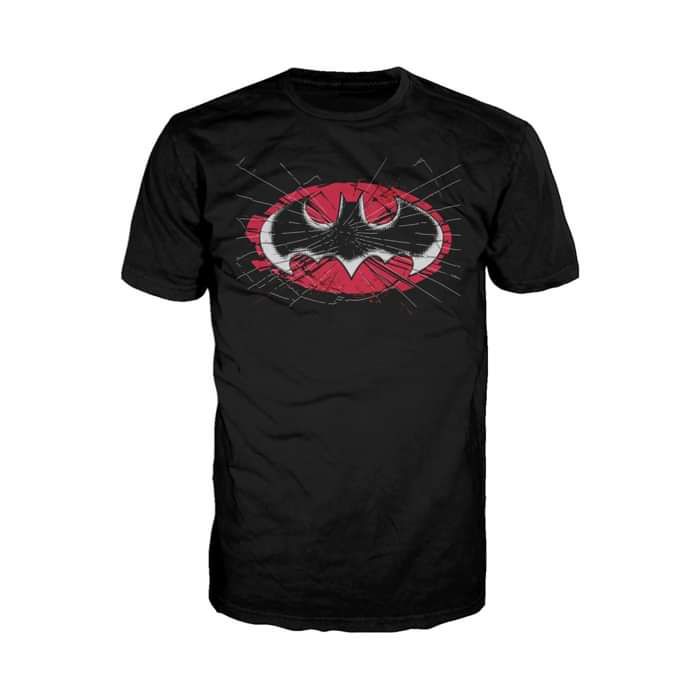 DC Comics Batman Logo Glass Official Men's T-Shirt Black - Urban Species