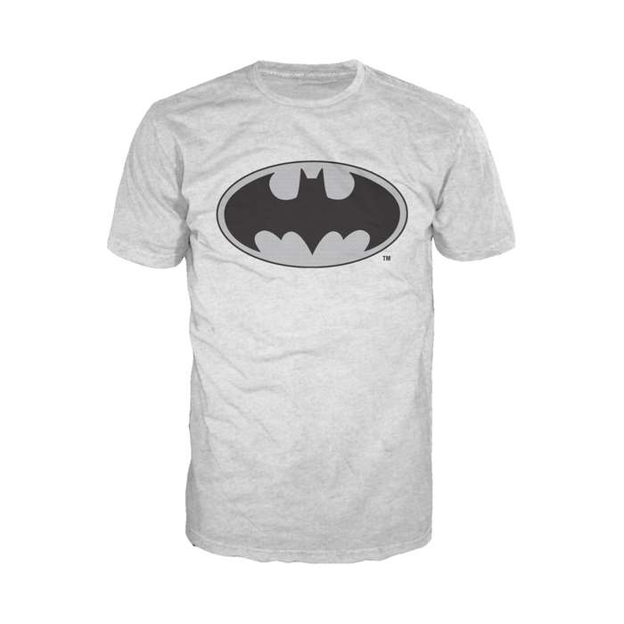 DC Comics Batman Logo Grey Official Men's T-shirt (Heather Grey) - Urban Species