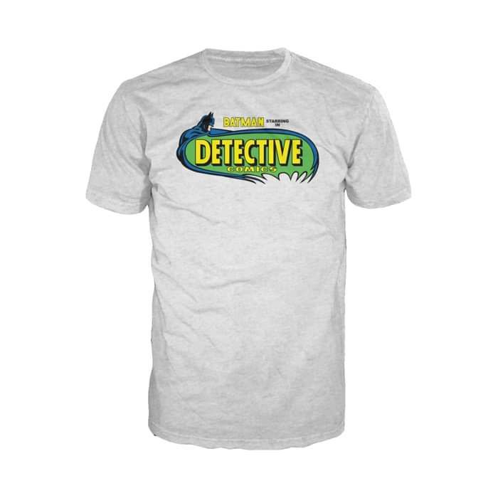 DC Comics Batman Logo Retro Detective Comics Official Men's T-shirt (Heather Grey) - Urban Species