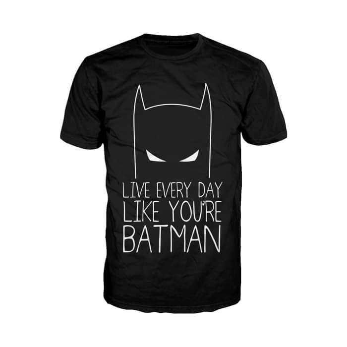 DC Comics Batman Text Every Day Official Men's T-Shirt (Black) - Urban Species