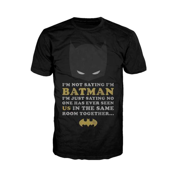 DC Comics Batman Text Not Saying Official Men's T-Shirt (Black) - Urban Species
