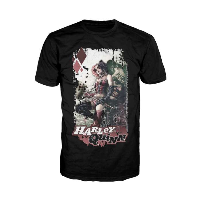 DC Comics Harley Quinn Comic Cover Official Men's T-Shirt (Black) - Urban Species
