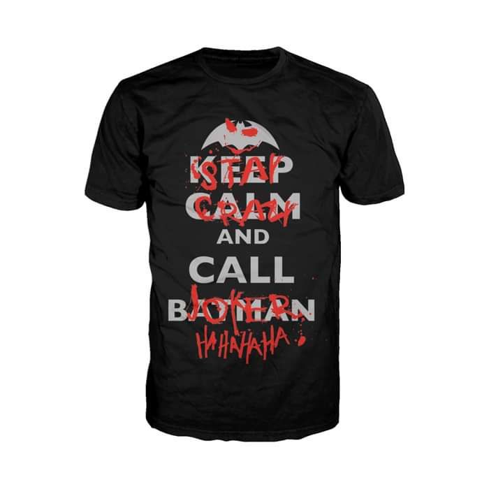 DC Comics Joker Text Stay Crazy Official Men's T-Shirt (Black) - Urban Species