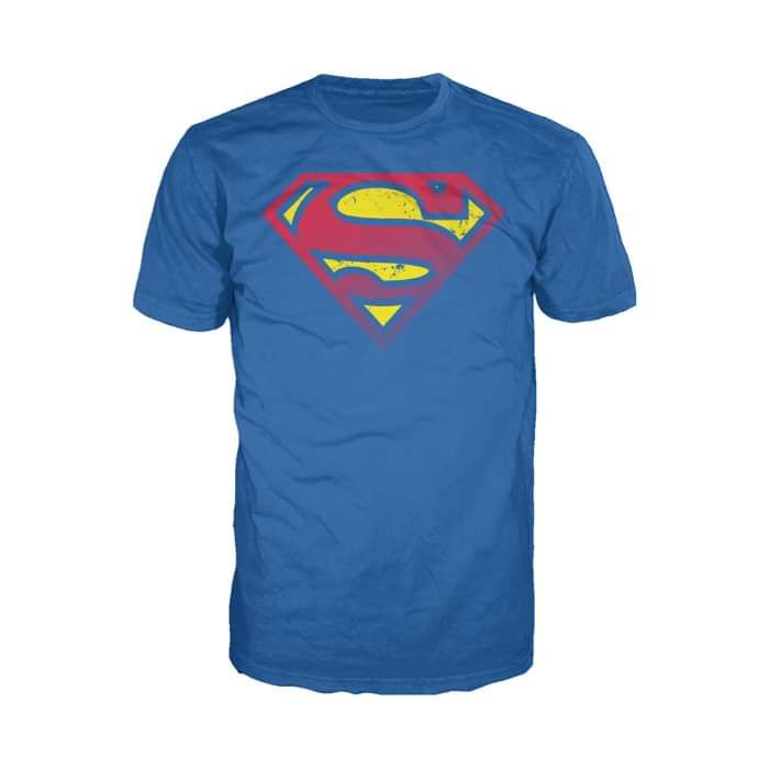 DC Comics Superman Logo Halftone Official Men's T-shirt (Royal Blue) - Urban Species