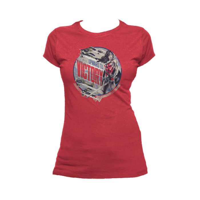 DC Comics Wonder Woman Circle Victory Official Women's T-shirt Red - Urban Species