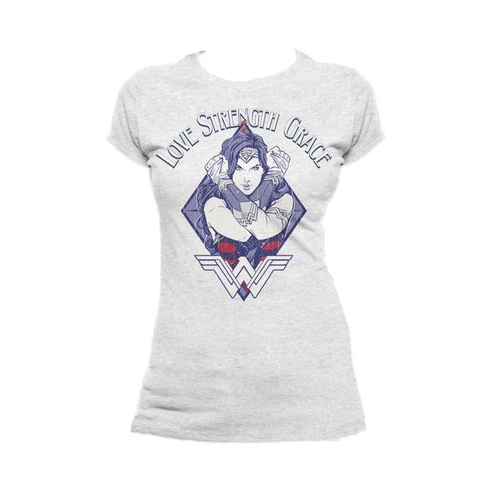 DC Comics Wonder Woman Diamond Grace Official Women's T-shirt (White) - Urban Species
