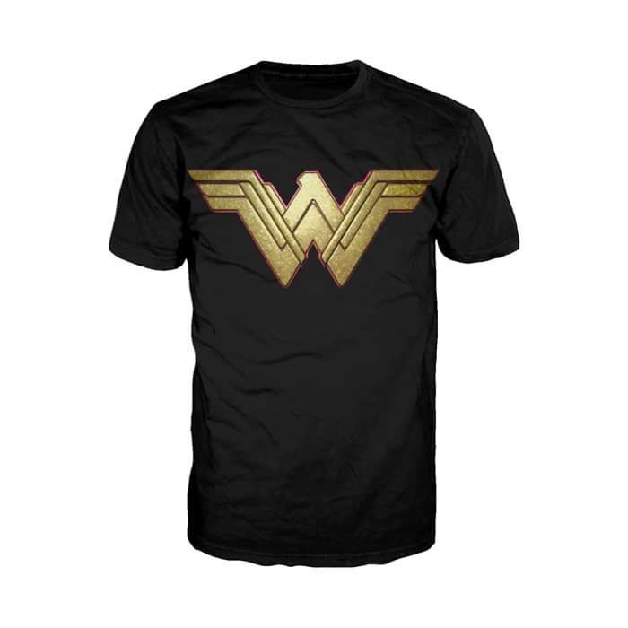 DC Comics Wonder Woman Logo 3D Paisley Official Men's T-shirt Black - Urban Species