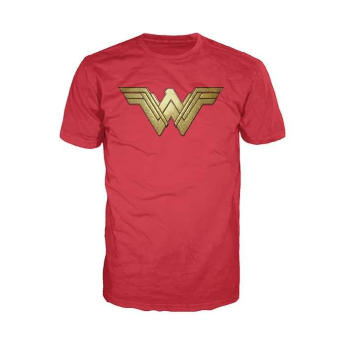 DC Comics Wonder Woman Logo 3D Paisley Official Men's T-shirt (Red) - Urban Species