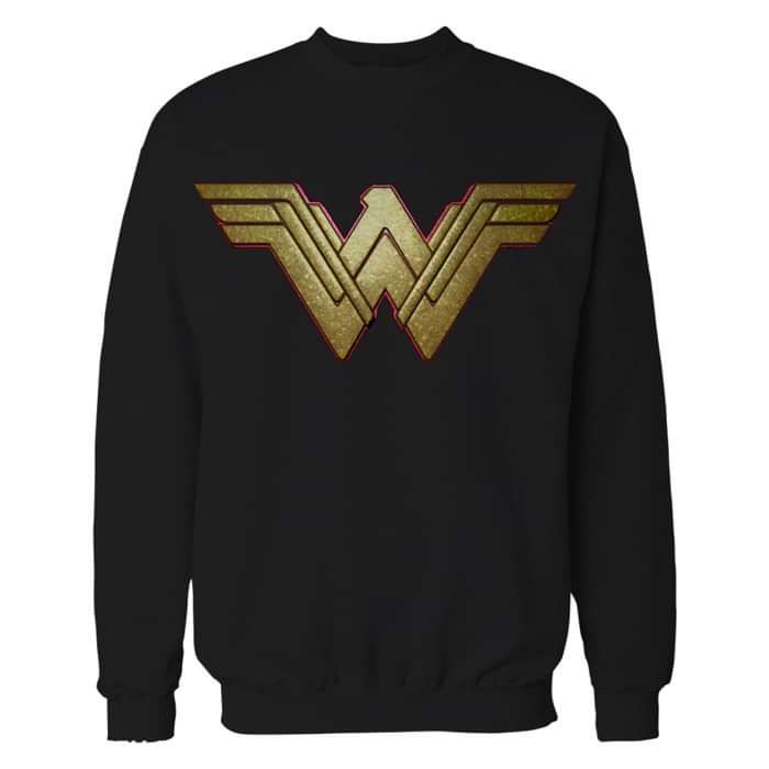DC Comics Wonder Woman Logo 3D Paisley Official Sweatshirt (Black) - Urban Species