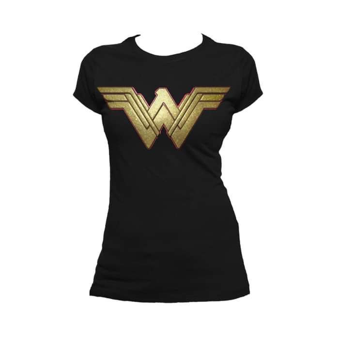 DC Comics Wonder Woman Logo 3D Paisley Official Women's T-shirt Black - Urban Species