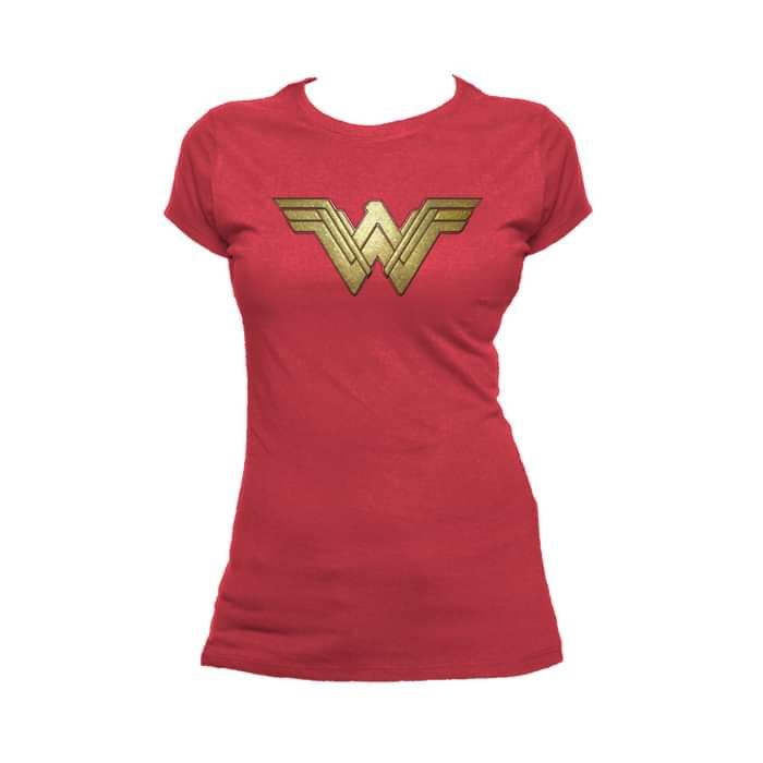 DC Comics Wonder Woman Logo 3D Paisley Official Women's T-shirt (Red) - Urban Species