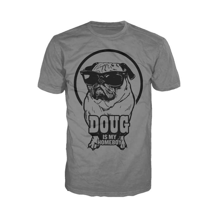 Doug The Pug Homeboy Official Men's T-shirt Charcoal Grey - Urban Species