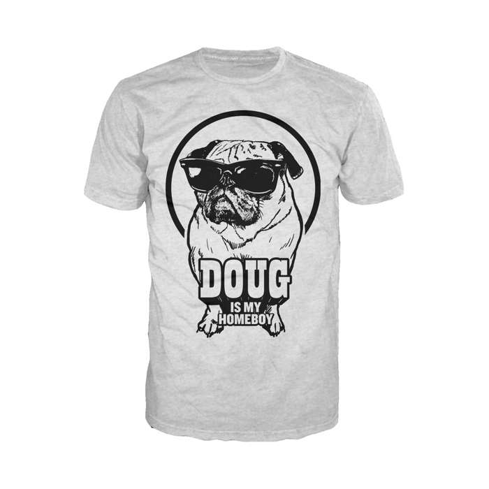 Doug The Pug Homeboy Official Men's T-shirt Heather Grey - Urban Species