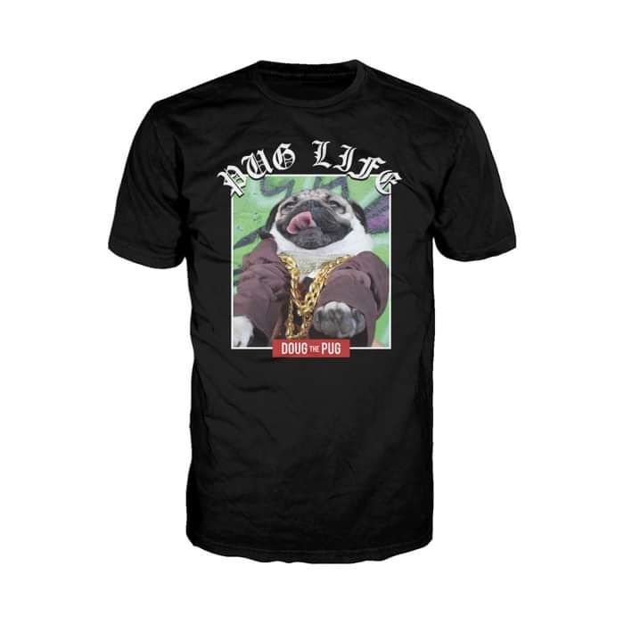 Doug The Pug Pug Life Chains Official Men's T-shirt Black - Urban Species