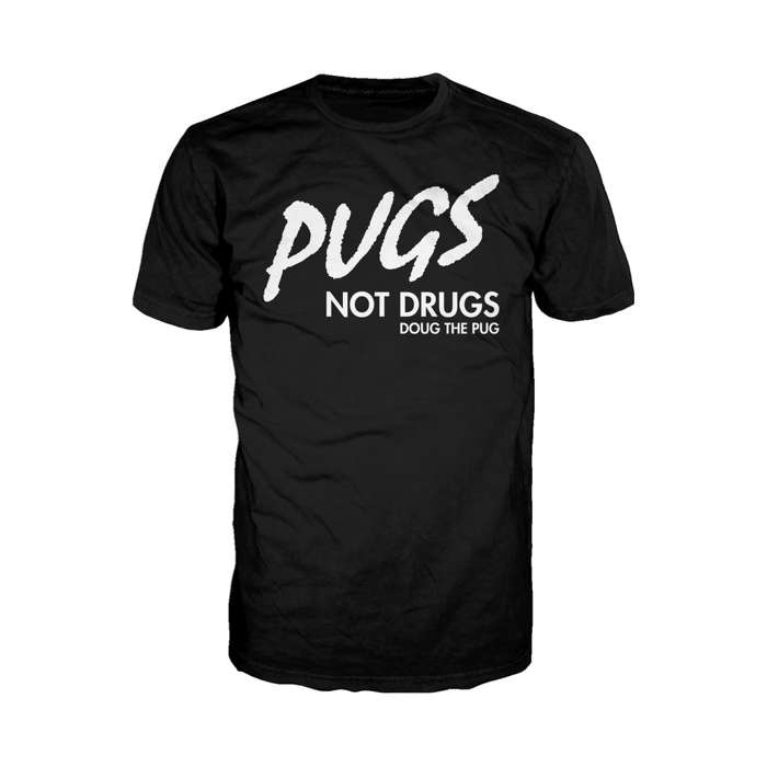 Doug The Pug Pugs Not Drugs Official Men's T-shirt Black - Urban Species