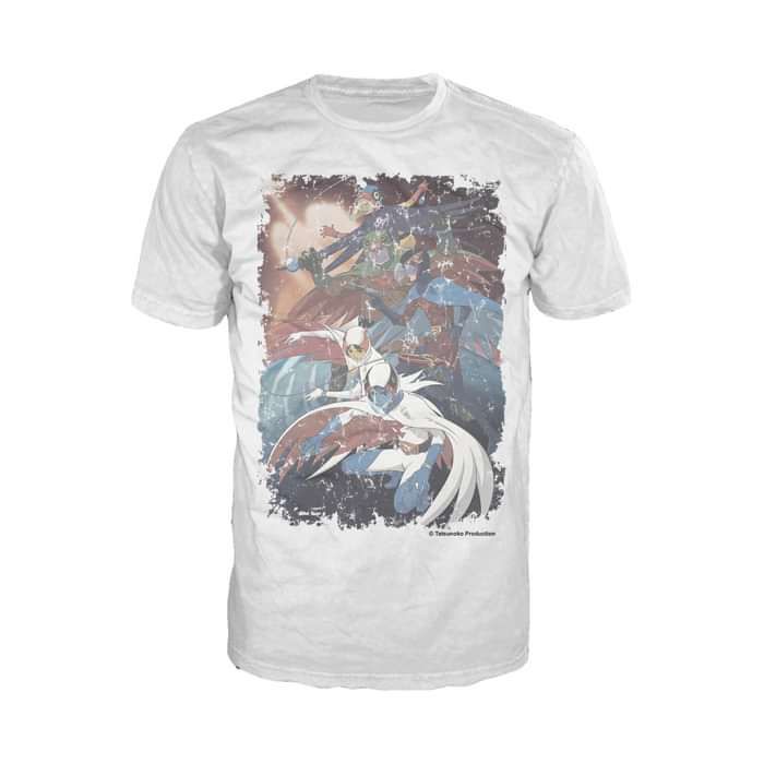Gatchaman Planet Poster Distressed Official Men's T-shirt White - Urban Species