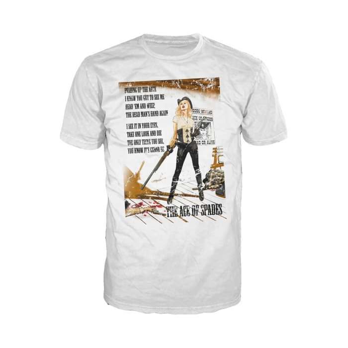Motörhead Mike Mayhew Ace of Spades Official Men's T-shirt (White) - Urban Species