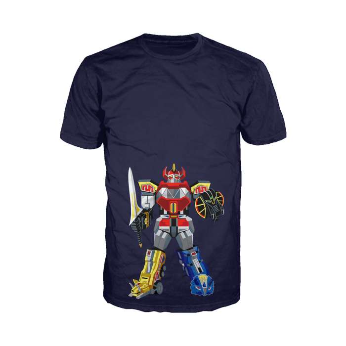 Power Rangers Megazord Deco Official Men's T-shirt (Navy) - Urban Species