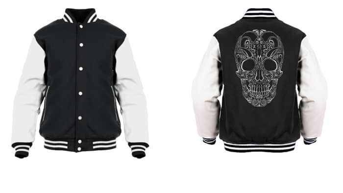 Sugar Skull Tattoo Skull Official Varsity Jacket (Black) - Urban Species