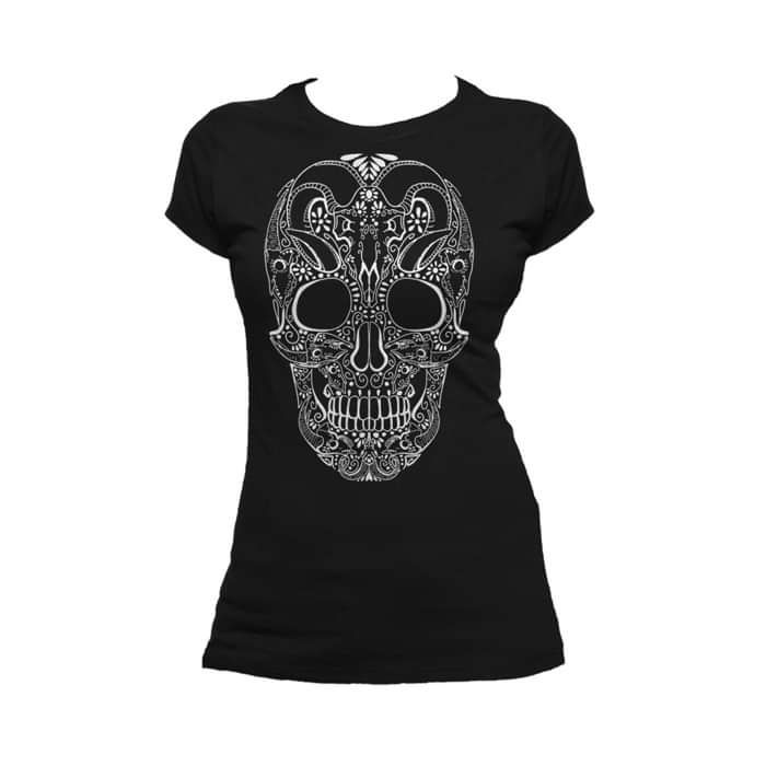 Sugar Skull Tattoo Skull Women's T-shirt Black - Urban Species
