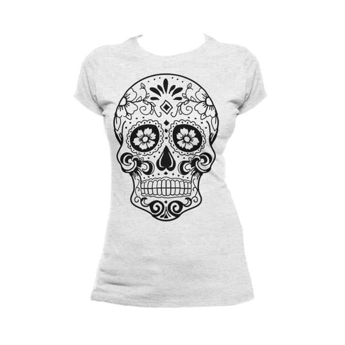 Sugar Skull Women's T-shirt (Heather Grey) - Urban Species