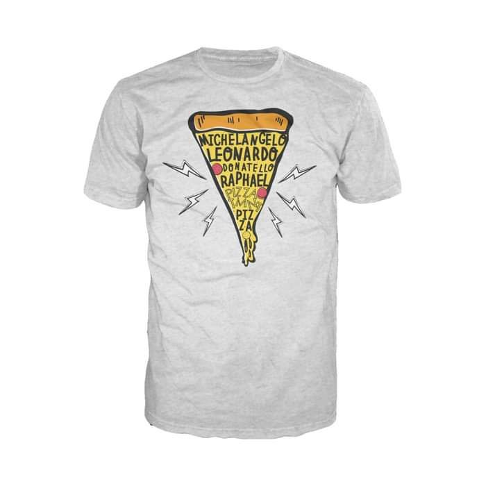 TMNT Pizza Slice Names Official Ninja Turtles Men's T-shirt (Heather Grey) - Urban Species