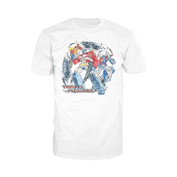 Transformers Autobots Attack! Official Men's T-shirt (White) - Urban Species