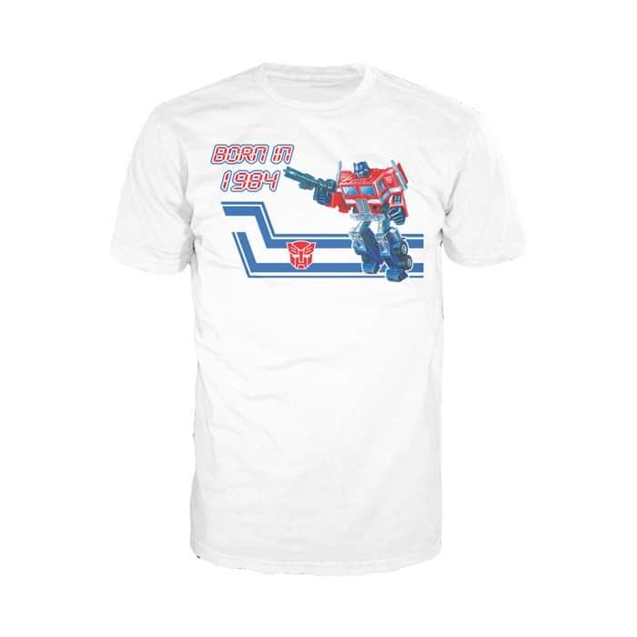 Transformers Born In 1984 Official Men's T-shirt (White) - Urban Species