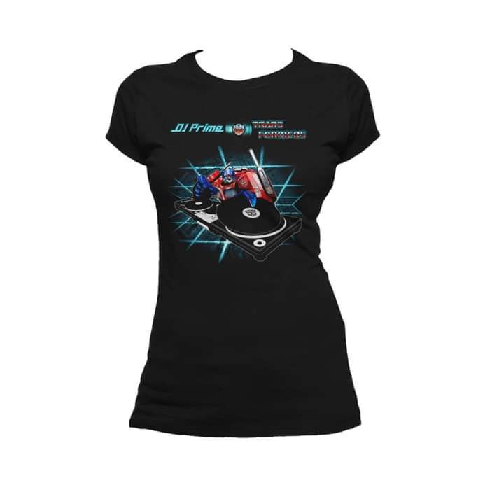 Transformers DJ Prime Mixing Official Women's T-shirt (Black) - Urban Species