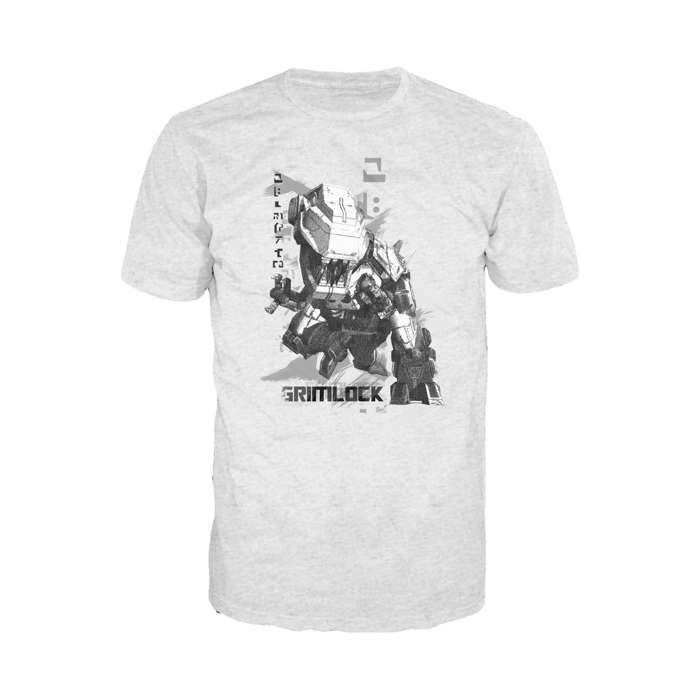 Transformers Fall of Cybertron Grimlock Tonal Official Men's T-shirt (Heather Grey) - Urban Species