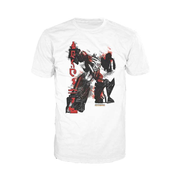 Transformers Fall of Cybertron Megatron Rain Official Men's T-shirt (White) - Urban Species