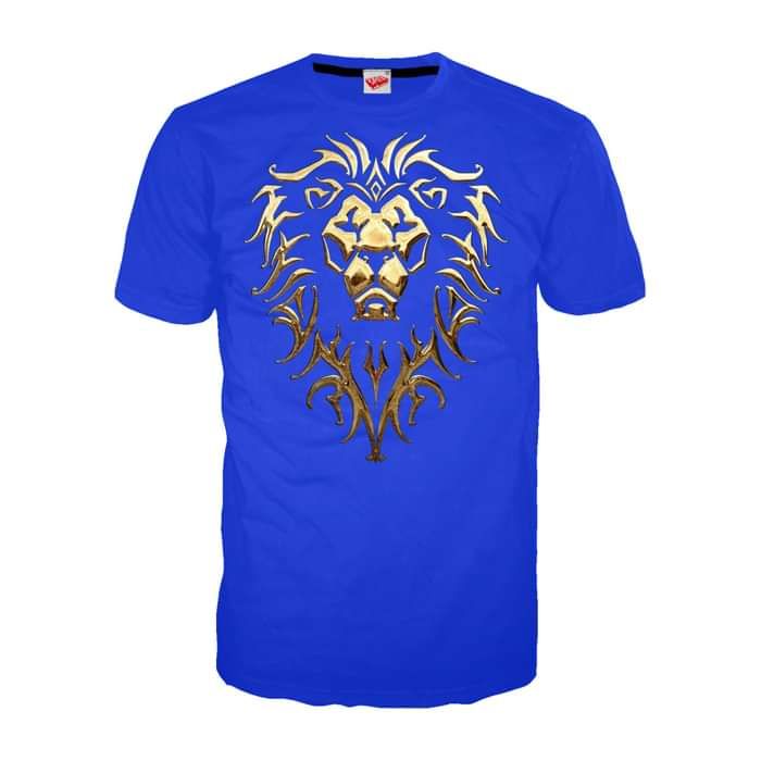 Warcraft Alliance Logo Metallic Official Men's T-shirt (Royal Blue) - Urban Species