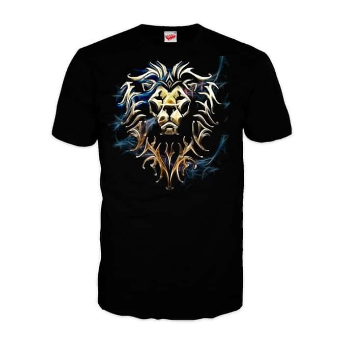 Warcraft Alliance Logo Saturated Official Men's T-shirt (Black) - Urban Species